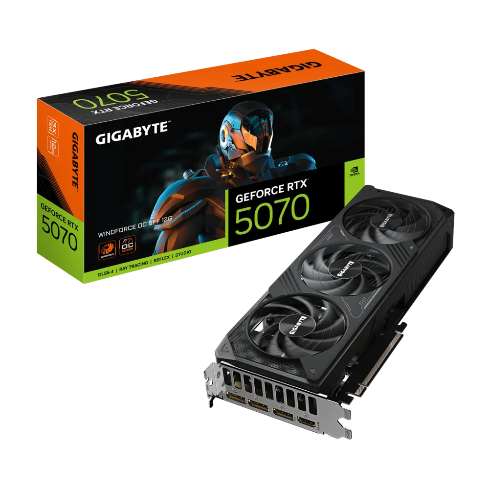 GeForce RTX™ 5070 WINDFORCE OC SFF 12GB Graphics Card - Compact Design with High Performance GeForce RTX™ 5070 WINDFORCE OC SFF 12GB Graphics Card - Compact Design with High Performance